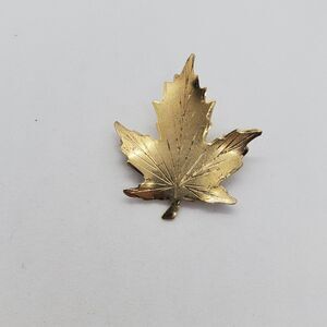 Sterling Silver Gold Plated Leaf Brooch